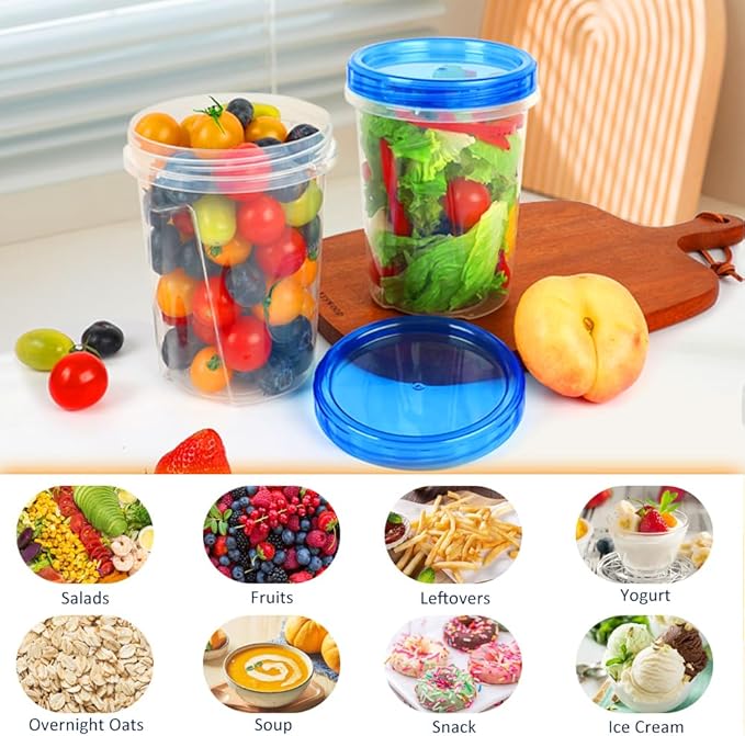 10 Pack 34oz Reusable Freezer Food Storage Containers