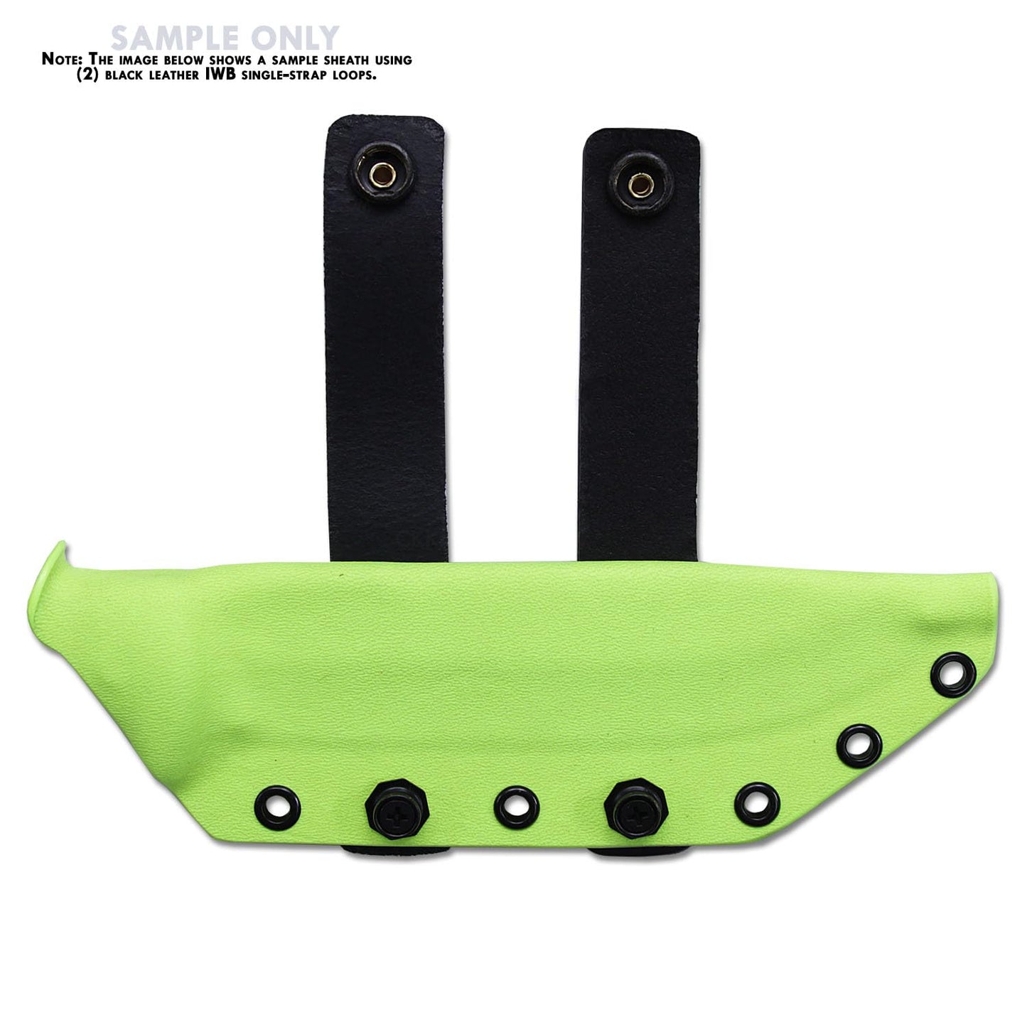 [2 Pack] IWB Belt Loop - (8-9oz Leather) - Black w/Black Pull-The-Dot Snap & Mounting Hardware - 6.0 x 0.875 Inches - for IWB Holster Carry - (Fit 1.25-2.00 Inch Belts (Adjustable)