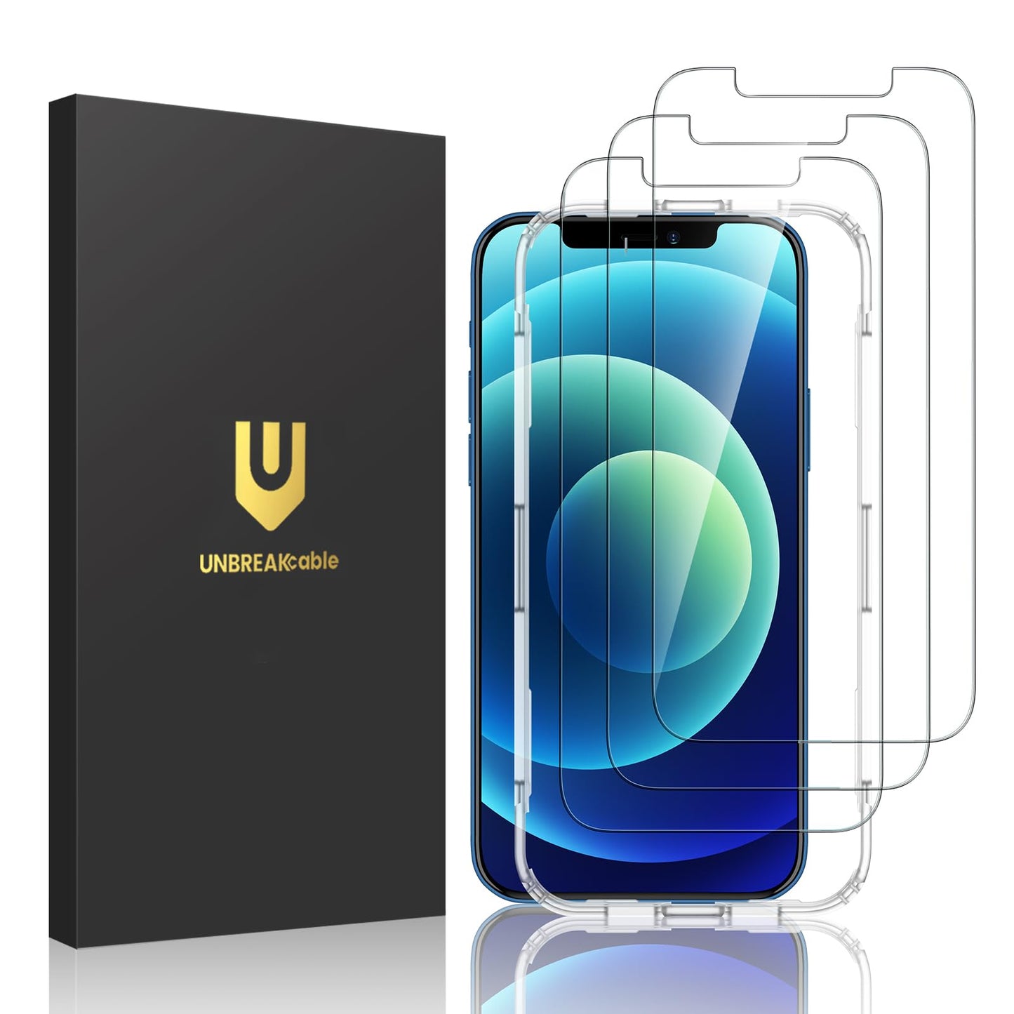 UNBREAKcable Shatterproof Tempered Glass Screen Protector for iPhone SE 2022/SE 2020, iPhone 8/7 [3-Pack] [99.99% HD Clear] [Easy Installation Frame] [9H Hardness][Bubble Free] for Apple 4.7''