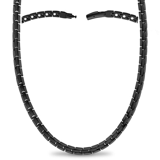 MagnetRX® Titanium Magnetic Necklace – Ultra Strength Magnetic Necklaces for Men & Women – Effective Mens Titanium Necklace with 55 Magnets (Black, 20 Inches)