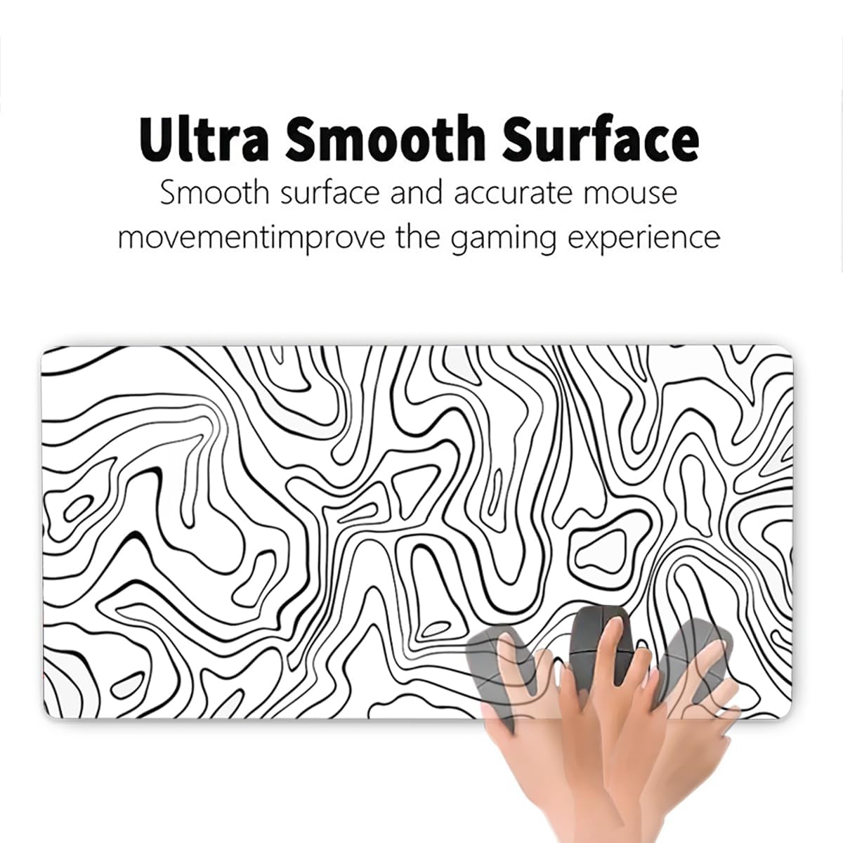 Rcege Large Mouse Pad for Desk - Gaming Mouse Pad with Non-Slip Base Stitched Edges, Desk Mat for Keyboard and Mouse