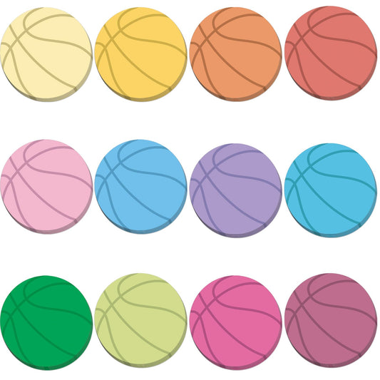 12 Pcs Basketball Shaped Sticky Notes Basketball Note Pads Colorful Self Sticky Post Notes Cute Mini Memo Sticky Tabs for School Office Home Stationery Supplies Party Favors