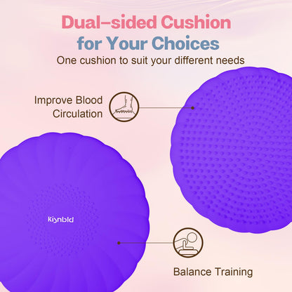 kisnbld Wobble Cushion, Extra Thick Wiggle Seat for Sensory Kids, Non-slip Balance Disc with Inflation Pump for Adults Core Strength, Posture Improvement & Physical Therapy (13.5in/34cm,2pcs)