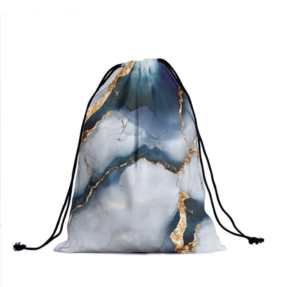 Nerxy Blue Marble Gymnastics Grip Bag - Navy Gray Grip Bags for Gymnastics Mini Gym Bag Marbling Stone Drawstring Storage Pouch Adjustable