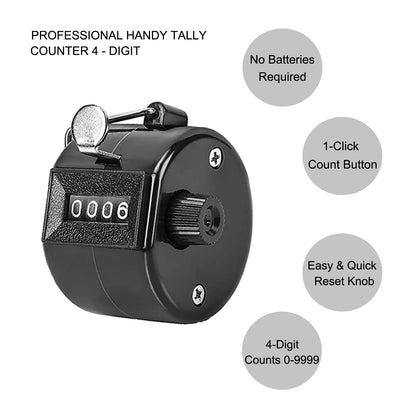 Clicker Counter Handheld Tally Counter 4-Digit Number Counter, 2 Pack Hand Mechanical Counters Clickers Pitch Umpire Click Counter for Coaching, Knitting, People, Lap, Fishing, Golf, (Black Green)