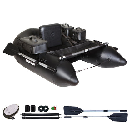 Xprotdoor Inflatable Fishing Float Tube with 3 Detachable Side Bags and Adjustable Backpack Straps - Fish Ruler, Pump, Oar Included - 352.73LBS Load Capacity - Ideal for Fishing in Rivers and Lakes