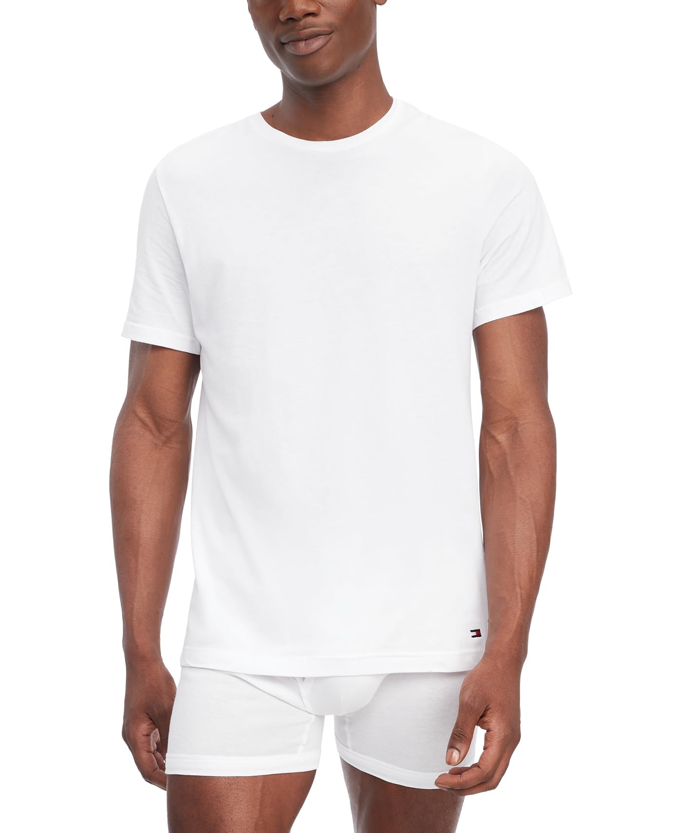 Tommy Hilfiger Men's 3-Pack Cotton Crew Neck T-Shirt, White, Medium