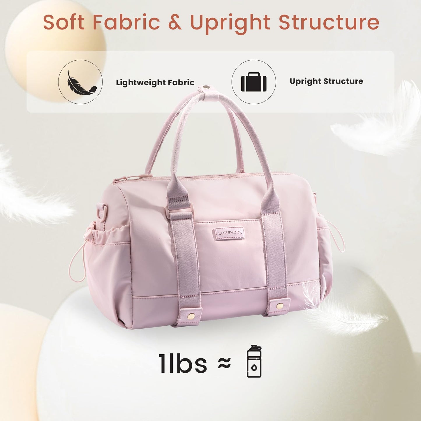 LOVEVOOK Small Gym Bag for Women with Yoga mat Holder, Mini Duffle Bag for Travel with Wet Pocket, Overnight Personal Item Bags, Lightweight Carry on Weekender Duffel for Workout, Dance, Ballet