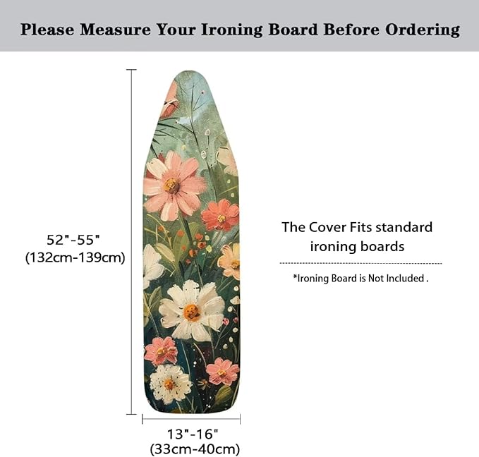 Daisy Prints Ironing Board Padded Cover Dust Covers Stretchable Iron Board