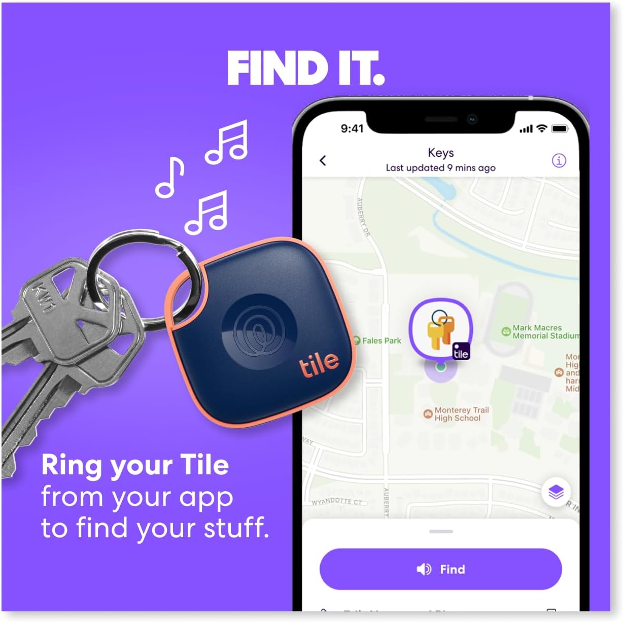 Tile by Life360 Mate (2024) Bluetooth Tracker, Keys Finder and Item Locator for Keys, Bags and More, Phone Finder, Both iOS and Android Compatible, Pack of 4 (Black)