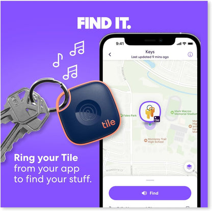 Tile by Life360 Mate (2024) Bluetooth Tracker, Keys Finder and Item Locator for Keys, Bags and More, Phone Finder, Both iOS and Android Compatible, Pack of 4 (Black)