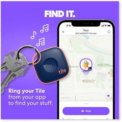 Tile by Life360 Mate (2024) Bluetooth Tracker, Keys Finder and Item Locator for Keys, Bags and More, Phone Finder, Both iOS and Android Compatible, Pack of 4 (Black)
