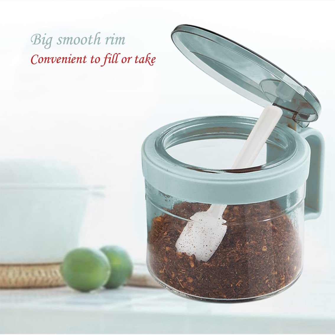 TENTA TENTA KITCHEN Gourmet Seasoning Box with Serving Spoons, Spice Jar Set Condiment Cruet Bottle, Kitchen Supplies,Nice Design for Kitchen (glass)