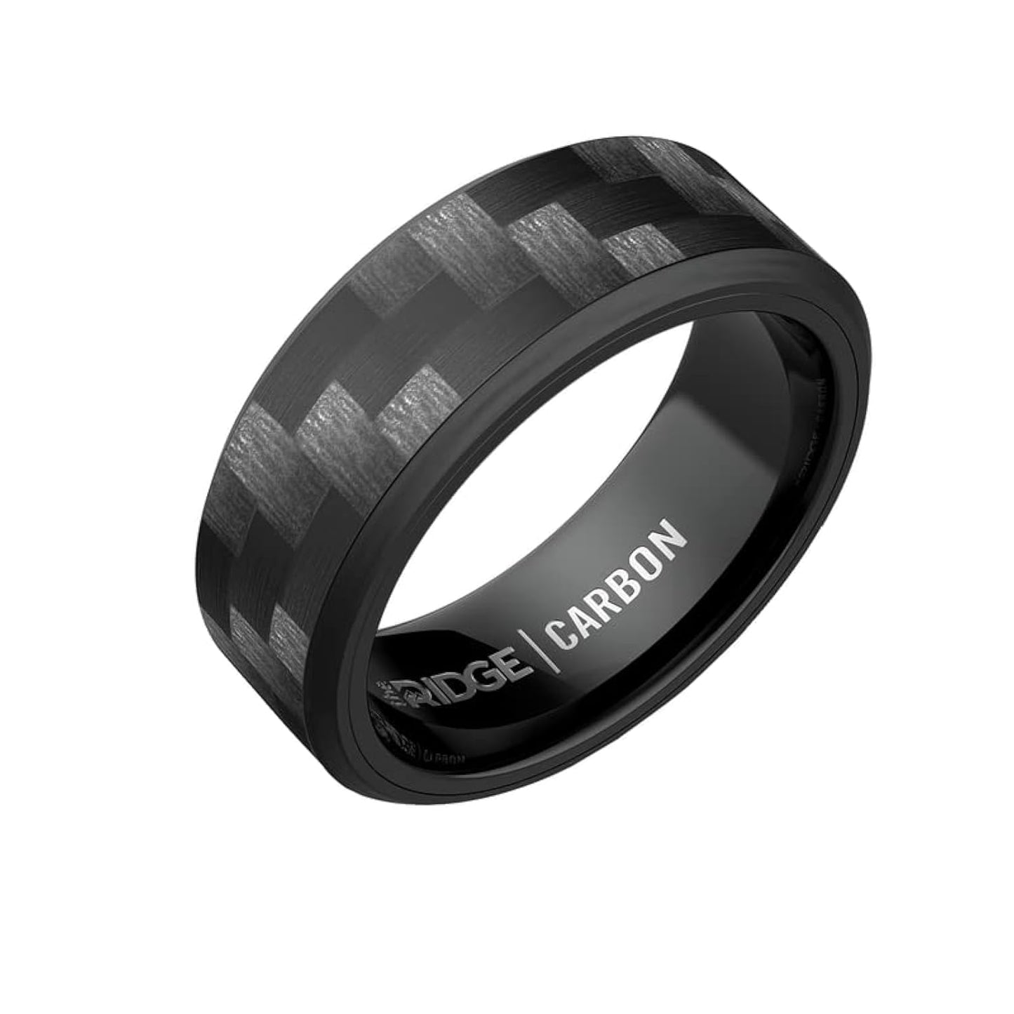 The Ridge Carbon Fiber 3K Beveled Ring Comfort Fit Wedding Band - 10