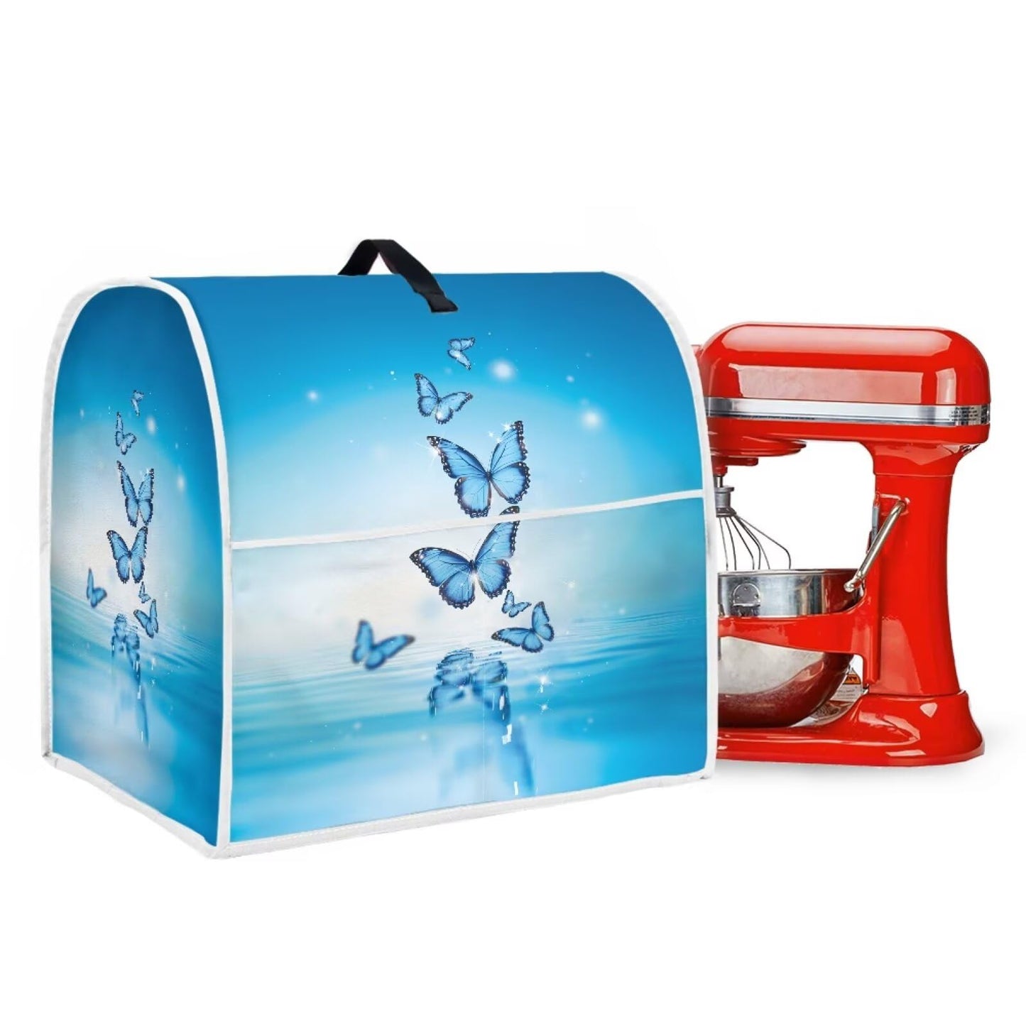 HUISEFOR Butterfly Stand Mixer Cover Dust Protective Blue Stand Mixer Covers For Kitchen Aid 4.5-5 Quart Mixers Dustproof Cloth Cover for Small Appliance Protector 2025
