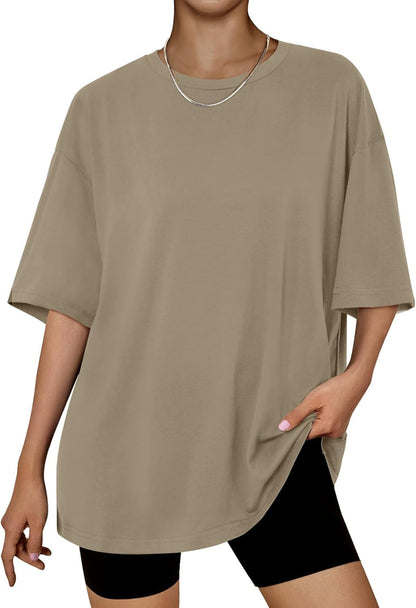 Trendy Queen Womens Oversized Summer T Shirts Plus Size Batwing Cute Casual Tops Short Sleeves Fashion Workout Clothes
