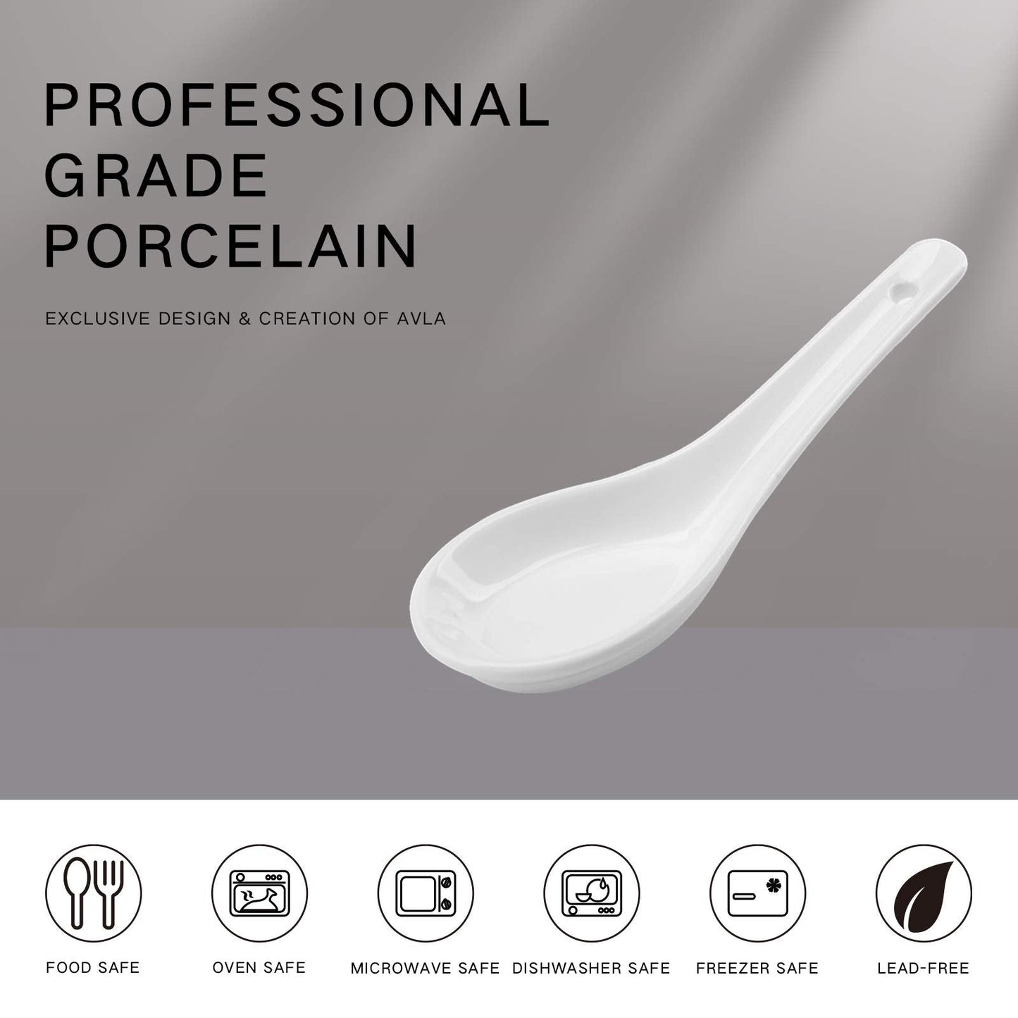Yopay 24 Pack Soup Spoon Ceramic Asian Ramen Spoons, 5 Inch Small White Porcelain Spoons, Dessert Spoon for Kids Adults Appetizer Wonton Dumpling Miso Pho Macaron, Dishwasher Safe, Oven Safe
