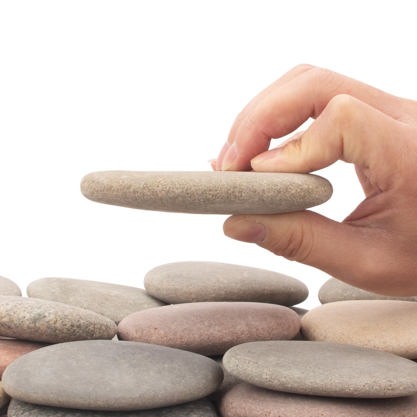 [About 30 PCS - 34 PCS](18.3 Pounds) Painting Rocks,3.22"-4.73" River Rocks,Flat Stones,DIY Rocks,Craft Rocks