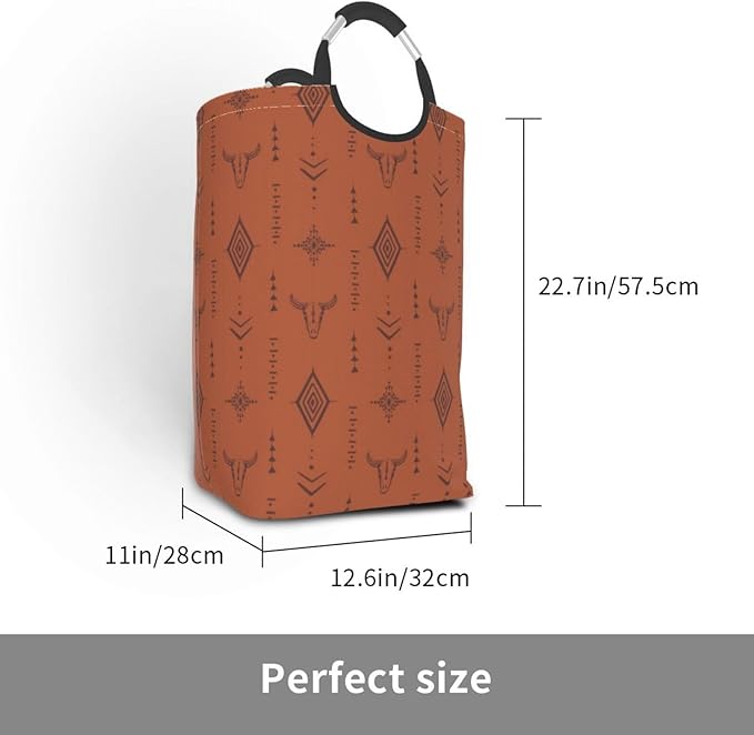 Western Boho Brown Foldable Collapsible Laundry Basket