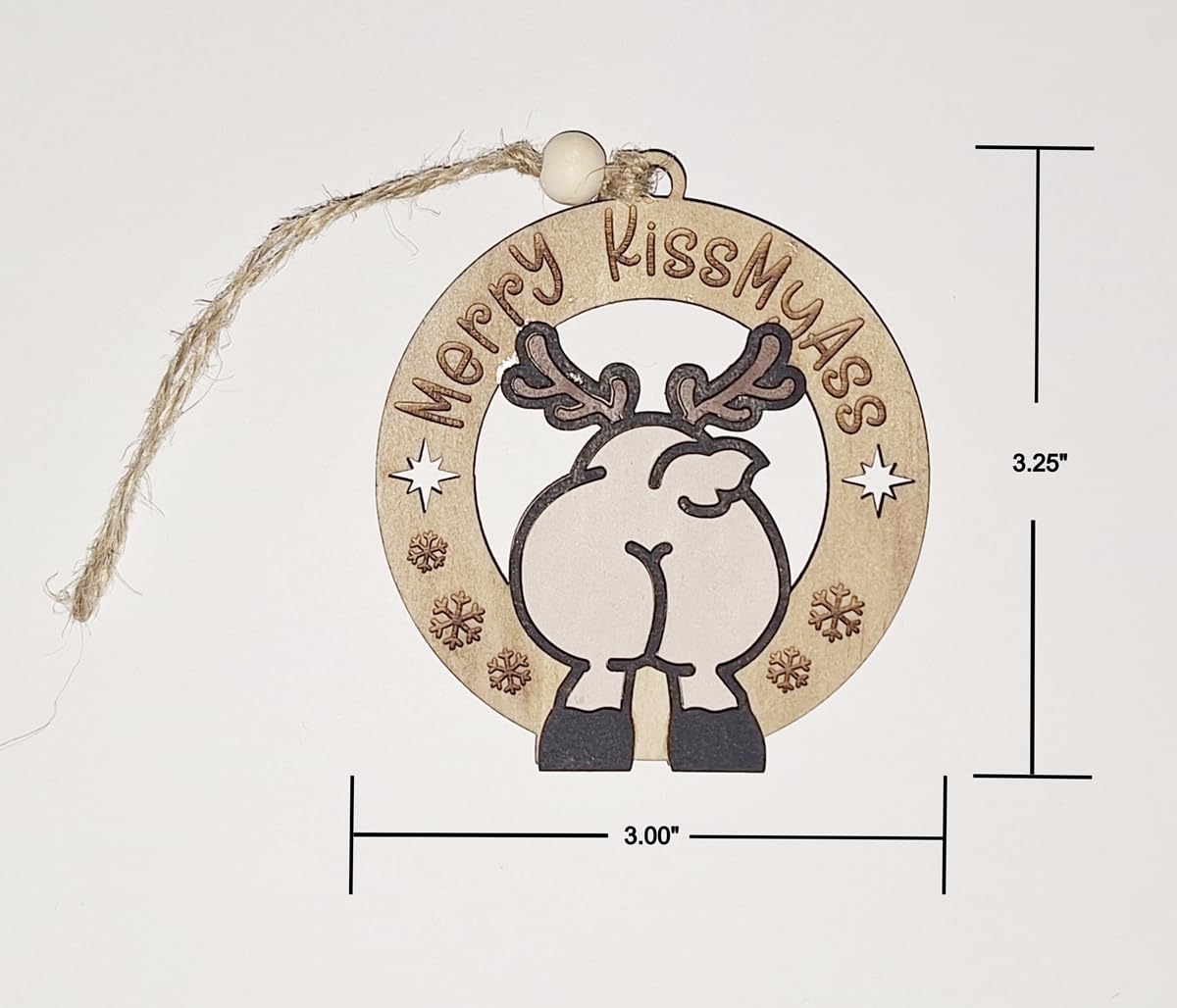 Introducing Reindeer Butts Our Handmade Multi Layered Christmas Ornament, The Perfect Festive Decor Proudly Made in The USA for Anyone Looking to add a Touch of Whimsy to Their Holiday Celebrations