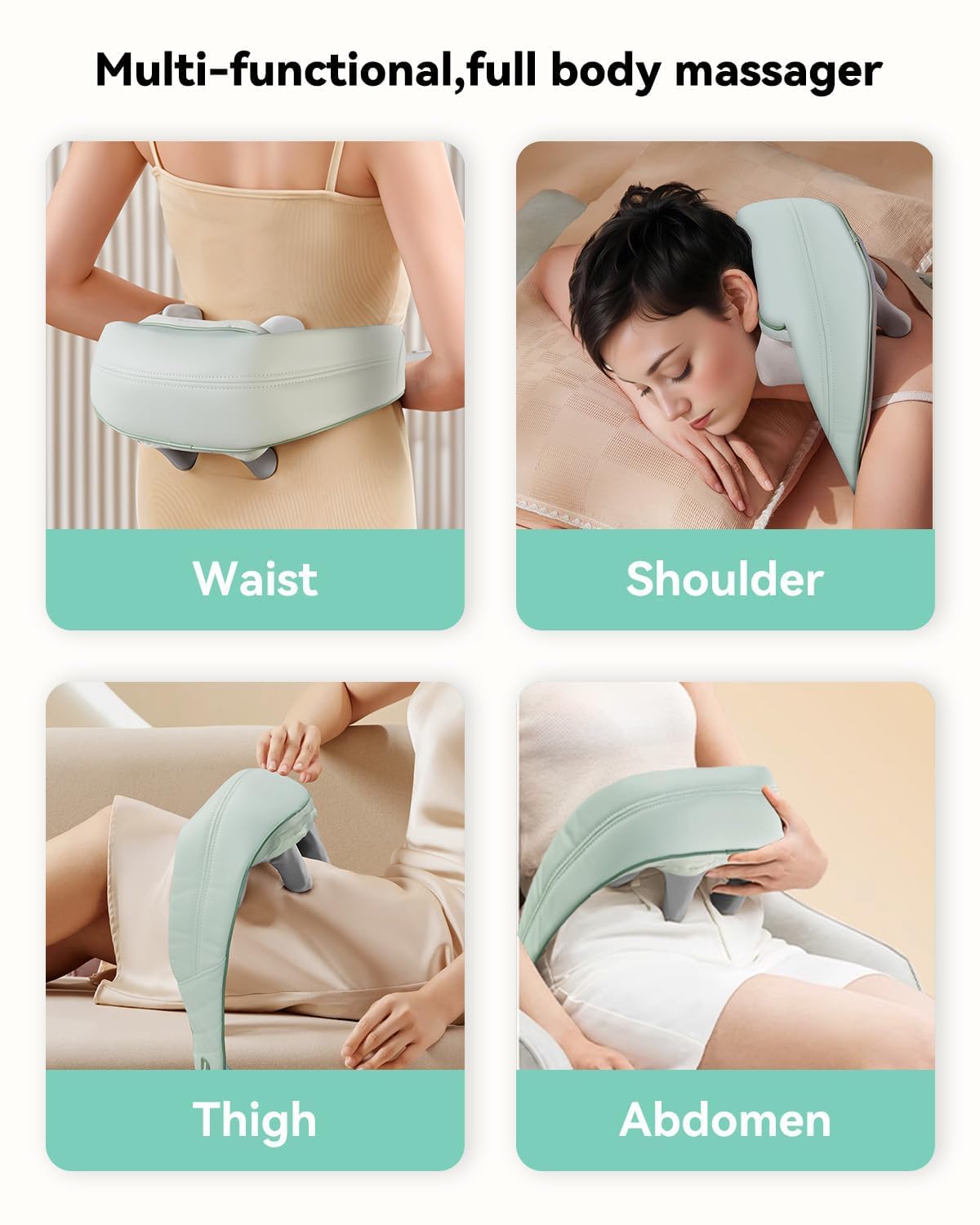 Snailax Cordless Neck Shoulder Massager with Heat for Pain Relief Deep Tissue, Upgarded 4D Kneading, Shiatsu Back Neck Massager Pillow for Neck, Shoulders Back, Gifts for Men Women Mom Dad