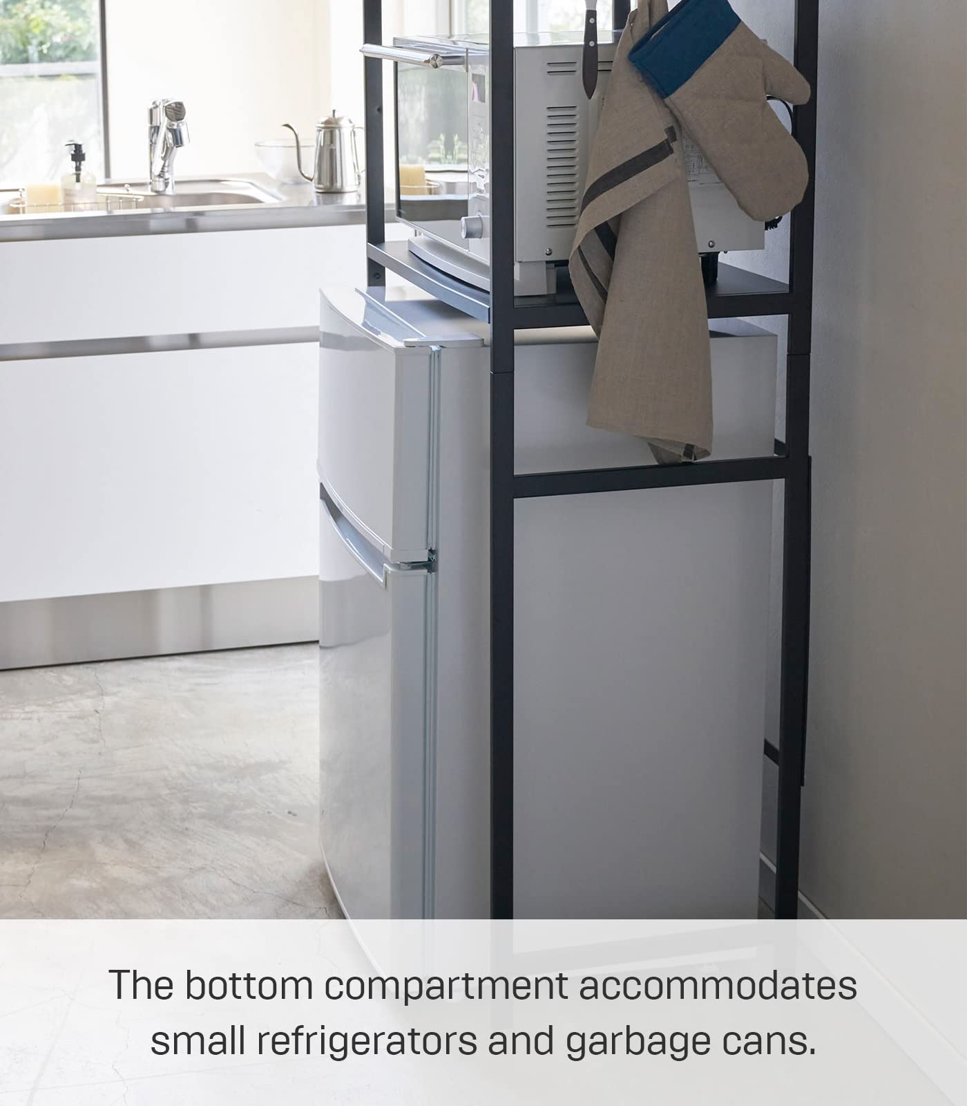 Yamazaki Home Kitchen Appliance 3 tier Storage Rack-Standing Organizer Shelves, One Size, Black