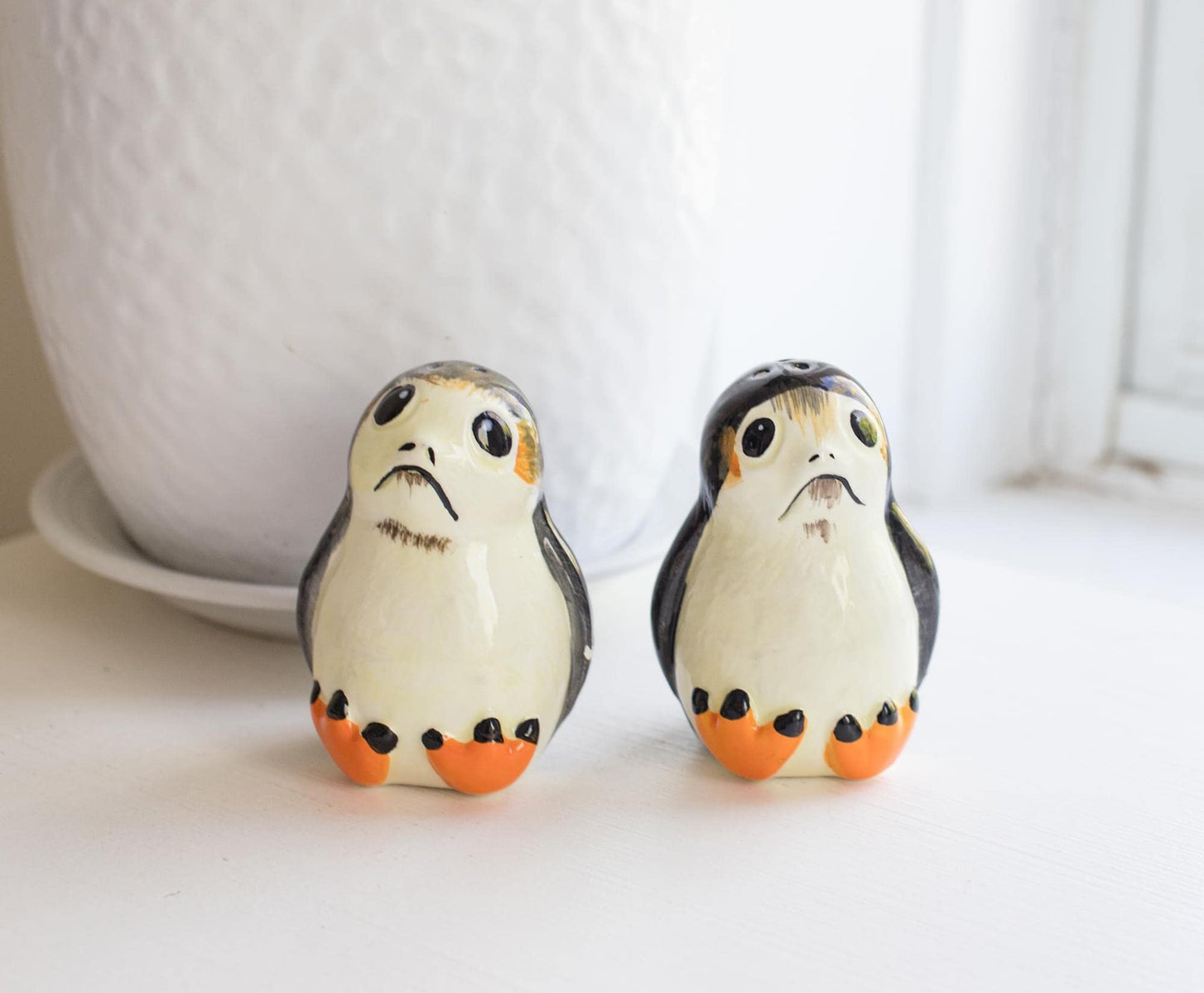 Star Wars Porgs Salt & Pepper Shaker Set | Official Star Wars Collectible Kitchenware | Ceramic Shakers Feature 2 Adorable Porgs