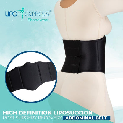 Lipo Express 360 Bbl Lipo Foam Ab Board Post Surgery Abdominal Compression Board Belly Lipo Wrap Recovery Waist Cincher Black