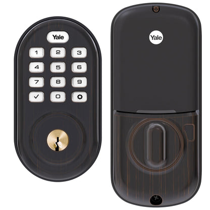 Yale Assure Lock Deadbolt, Satin Nickel Digital Touchscreen Keypad with Z-Wave and Backup Key for Front or Back Entry Door, YRD226-ZW2-619