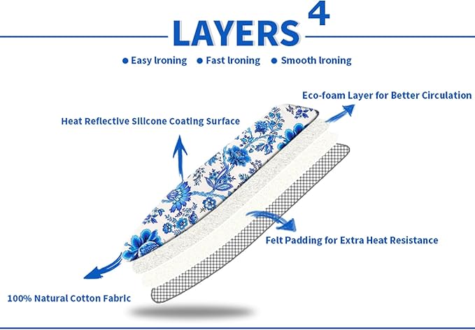 Ironing Board Cover and Pad 15x54 Inch Standard Ironing Board Cover