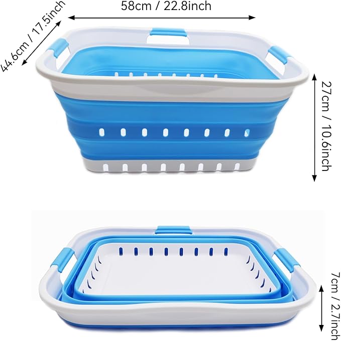 SAMMART 42L Collapsible Plastic Laundry Basket