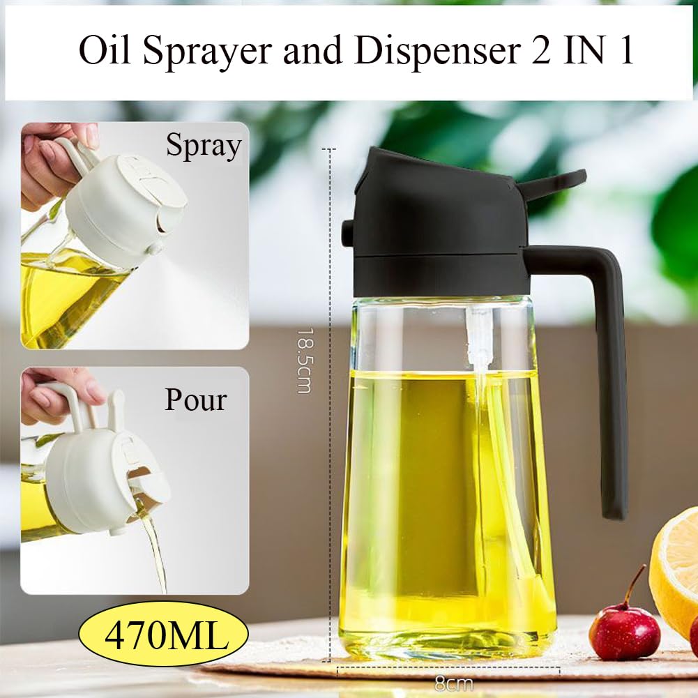 Olive Oil Sprayer for Cooking Oil Spritzer Mister for Air Fryer Canola Vinegar Vegetable Oil Portable Mini Bottle Kitchen Gadgets for BBQ/Pan/Salads/Baking (1 Pack)