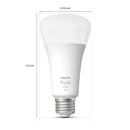 Philips Hue Smart 100W A21 LED Bulb - White and Color Ambiance Color-Changing Light - 4 Pack - 1600LM - E26 - Indoor - Control with Hue App - Works with Alexa, Google Assistant and Apple Homekit.