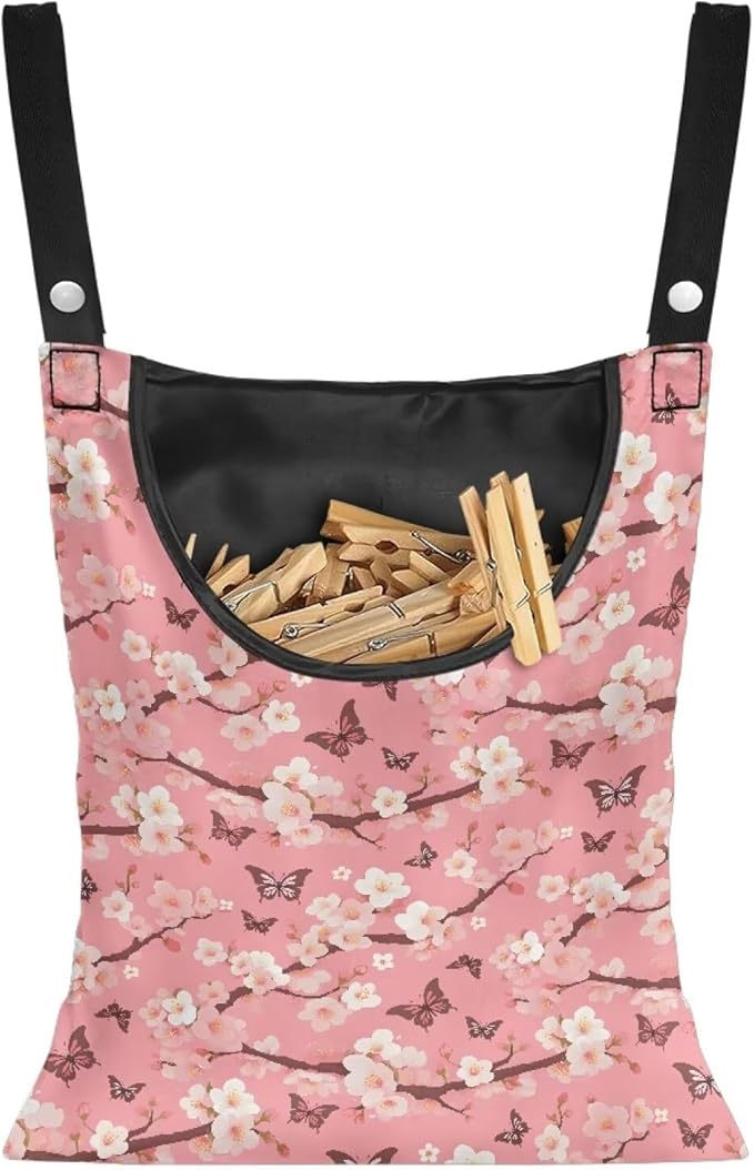 Clothespin Bag for Outdoor Laundry Clothesline and Clothes Pin Holder