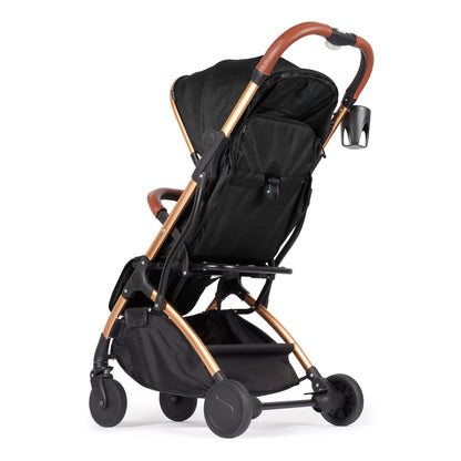 Lejoux™ Baby Pushchair Stroller– Lightweight Foldable Travel Buggy with 5-Point Harness, Adjustable Seat Back and Oversize Basket Folds with 1 Hand – Smooth Swivel Wheels Rain Cover (Black)