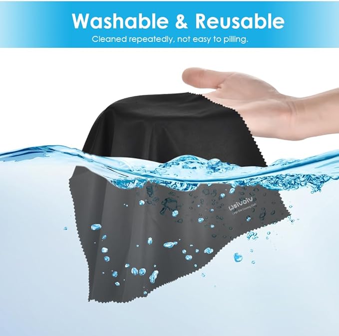 6PCS Large Eyeglass Cleaning Cloths, 12 x12 inches Glasses Cleaner,