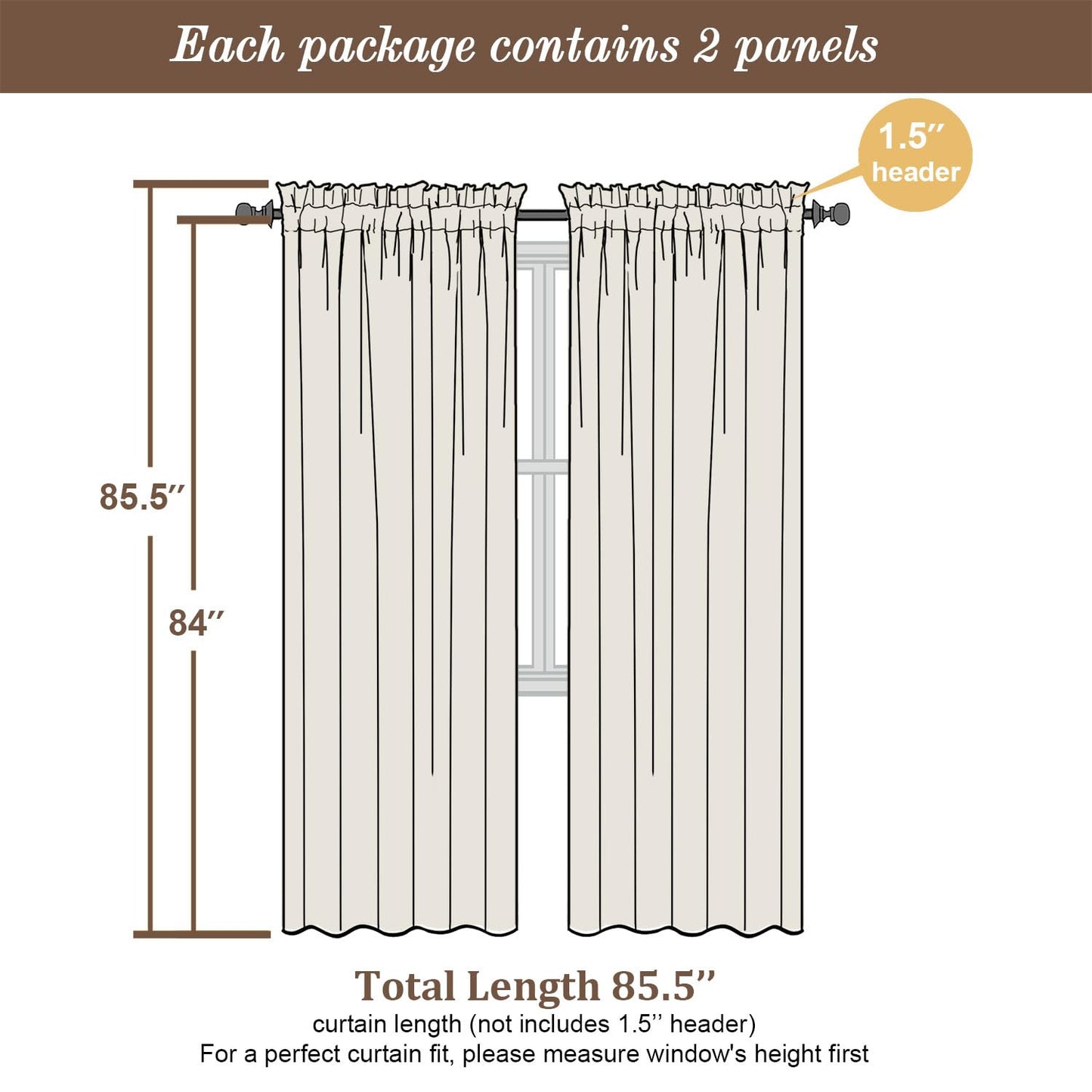 Chyhomenyc Ivory Sheer Curtains 84 Inch Length 2 Panels Set, Light Filtering Tufted Textured Soft Airy Rod Pocket Gentle Leaf Window Treatment Drapes for Bedroom Living Room, 42" Wx84 L, 2PCS
