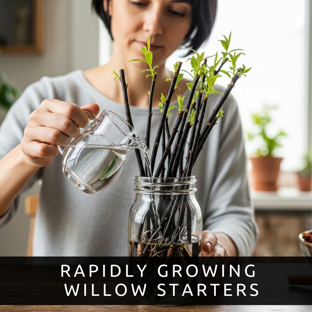 Black Willow Bonsai Tree Cutting to Grow - Dark Branches - Fast Growth, Good for Training - Easy-to-Root for Beginners & Experts, Indoor or Outdoor Planting - Gift for Plant Lovers