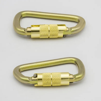 Auto Locking Carabiner 30KN=6500lbs Heavy Duty Large Clip Climbing Carabiner Twist Lock Carabiners for Rock Climbing, Camping, Gym,Rescue (CE Rated,D Shape),Gold