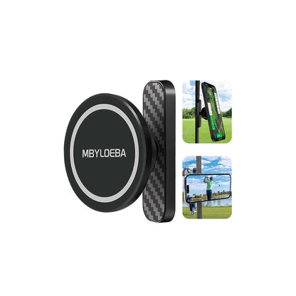 MBYLOEBA Magnetic Golf Cart Phone Holder & Gym Mount - N52 Strong Magnet for Any Metal Surface, Versatile Golf Cart Accessories, for Dad, Fits MagSafe iPhone 17-12 (Black)