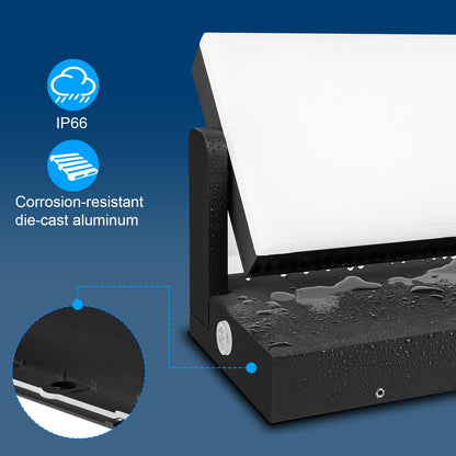ledmo 150W LED Wall Pack Light Outdoor Dusk to Dawn LED Wall Pack Light Freely DIY Rotatable Modern 5000K Waterproof Black Security Floodlight Fixture for Shop House Area Barn，4 Pack