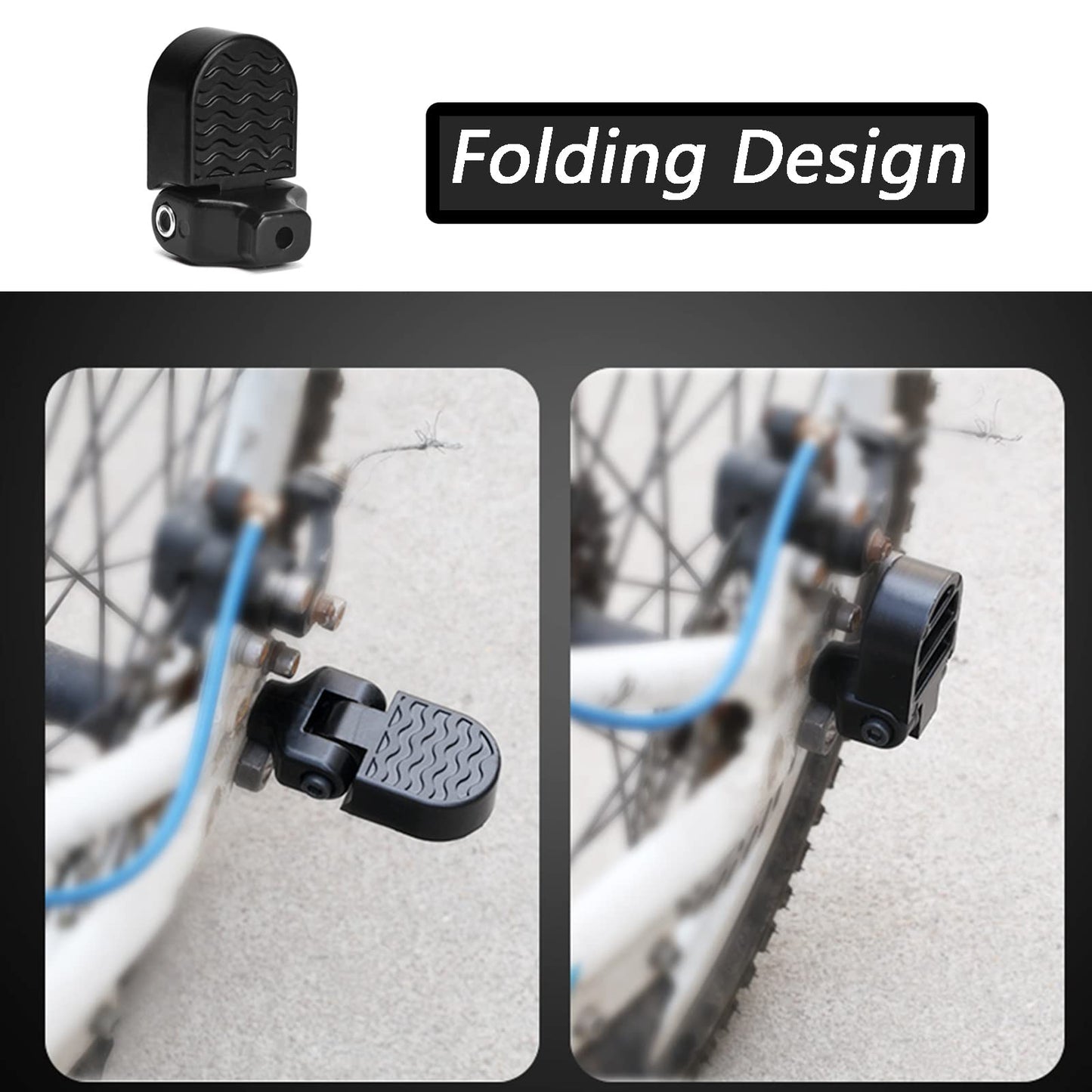LOOEEL 1 Pair Mini Bicycle Rear Pedals Folding Rear Seat Footrest Pedals Cycling Accessories for Mountain Bike,Folding Bicycle