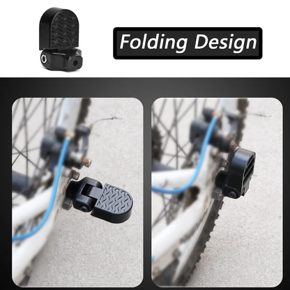 LOOEEL 1 Pair Mini Bicycle Rear Pedals Folding Rear Seat Footrest Pedals Cycling Accessories for Mountain Bike,Folding Bicycle