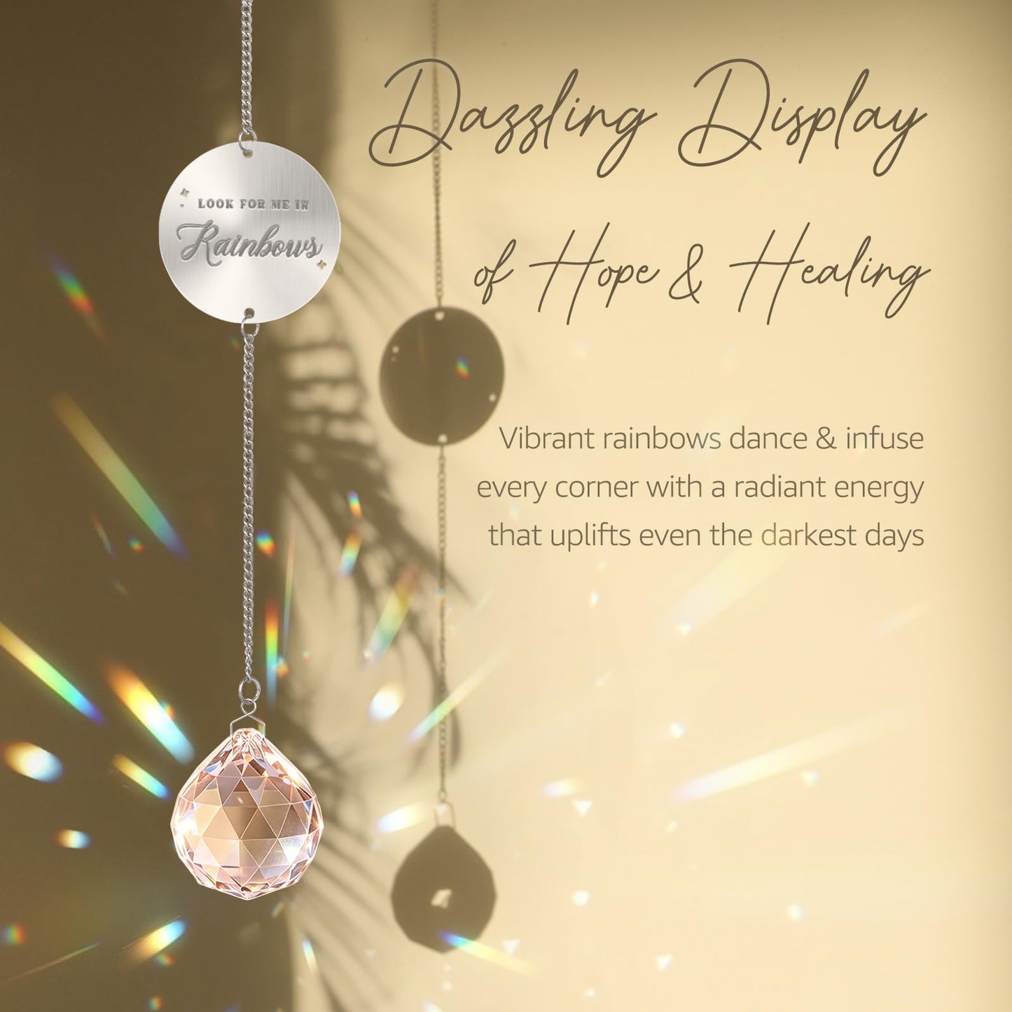 Mooncraftlogy Memorial Gifts for Loss of Loved One, Unique Sympathy Idea, Pink Crystal Ball Grief Suncatcher, Rainbow Bereavement Box for Mom Dad Husband Son Daughter