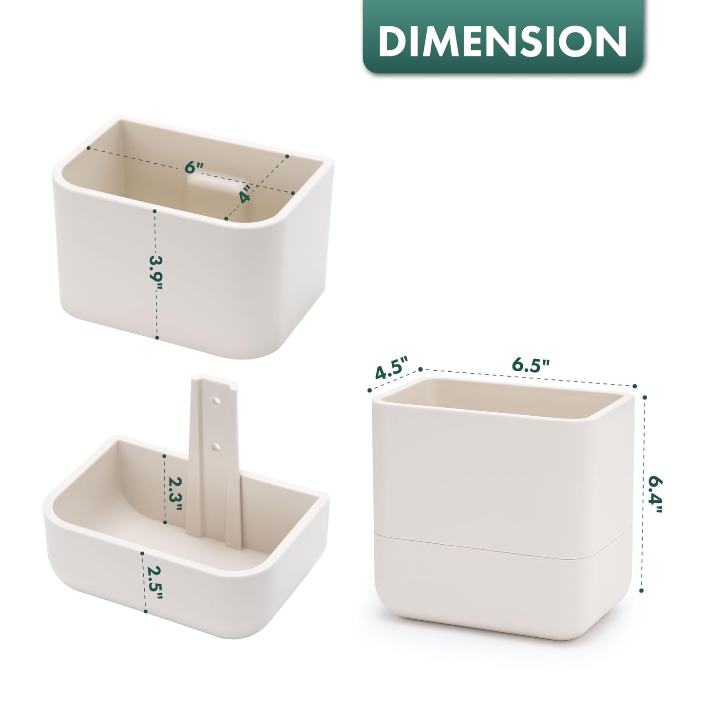 Phoenix Vine 6.5 Inch Wall Mounted Self-Watering Planter Pots for Indoor Houseplants and Herbs | Hanging Planter for Window Sills, Bathroom Walls, Home & Office Décor, Oatmeal, Set of 3, 01-C-G-3