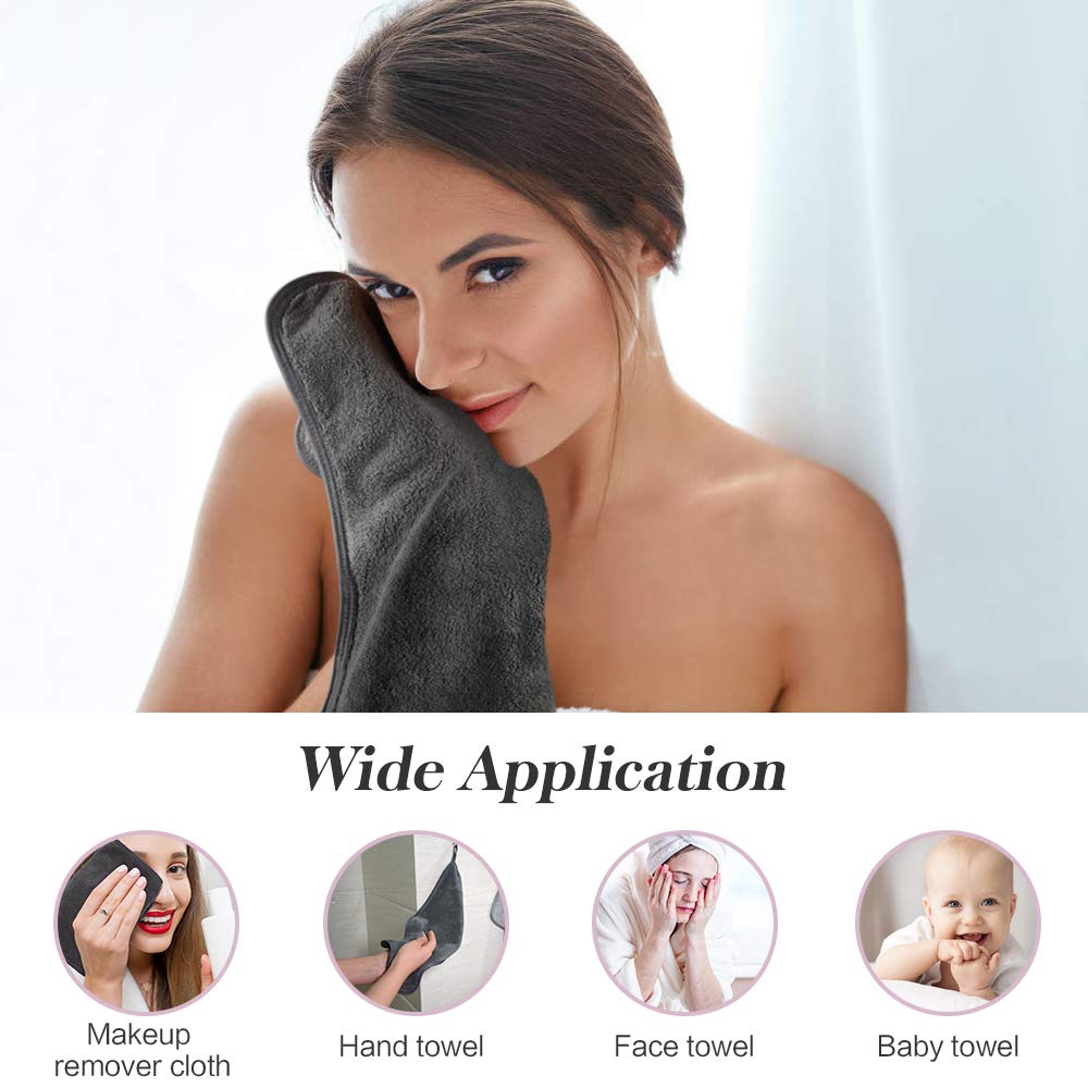 SUNLAND Microfiber Face Makeup Remover Cloth Reusable Facial Cleansing Towel Ultra Soft Face Washcloth