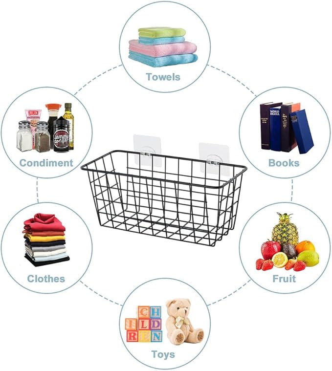 5 Pack Hanging Storage Basket, Bathroom Basket, Household Goods,