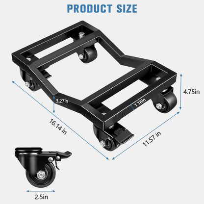 KEDSUM Car Dolly Set of 4, 6000 LBS Wheel Dolly, Heavy Duty Vehicle Dollies, Double V-Shaped Design & Nylon Casters with Brakes Used for Moving Cars, Trailers, SUV, Motorcycles and Boats