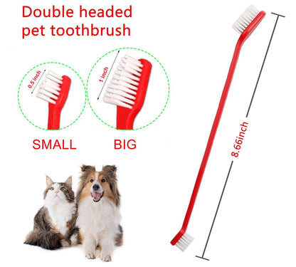 JUWANTU Dog Toothbrush Set of 8 – Dual Headed Dental Hygiene Brushes for Small to Large Dogs, Easy Teeth Cleaning & Dental Care,Dog Tooth Brushes for Small to Large Dogs, Cats, and Most Pets