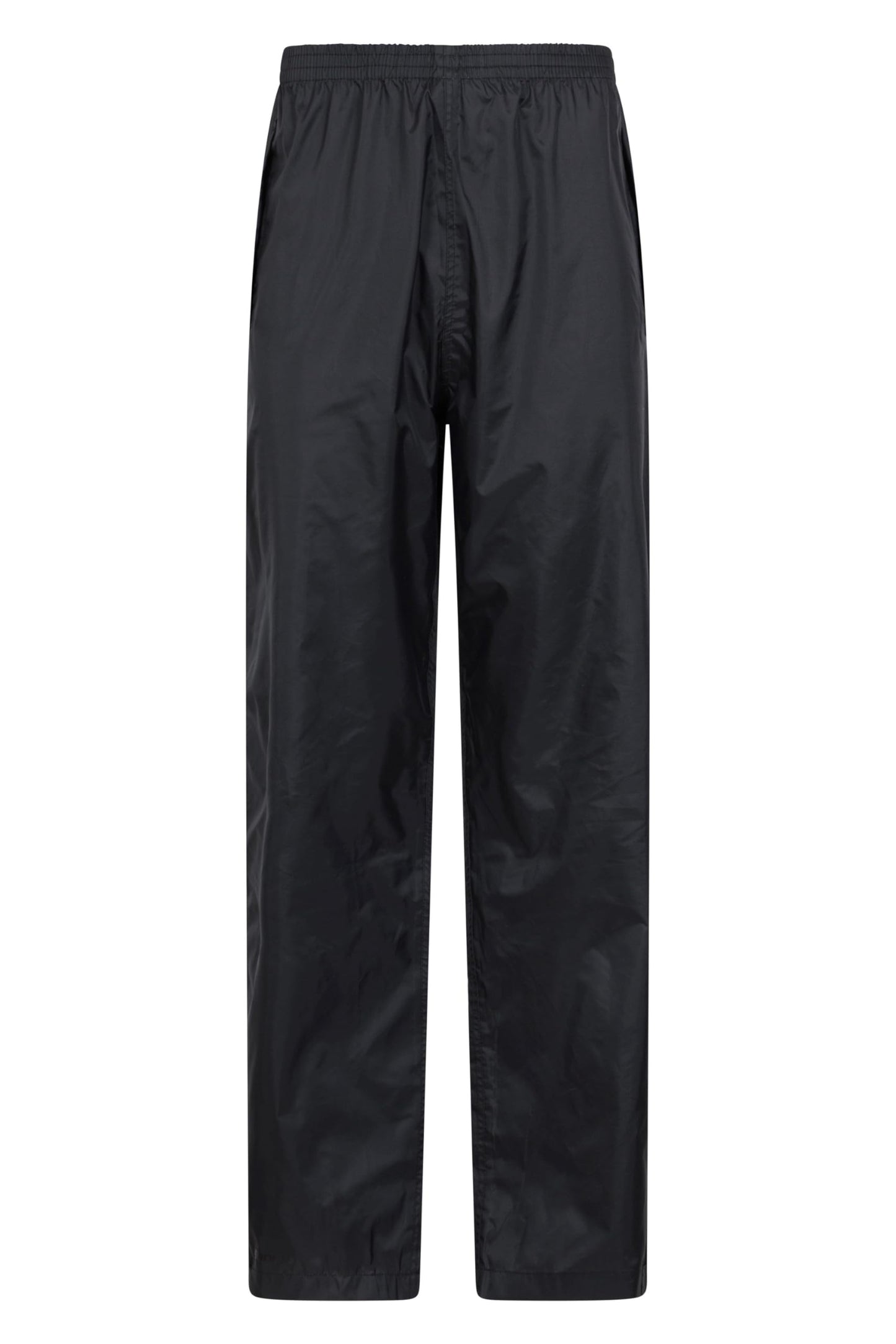 Mountain Warehouse Pakka Womens Waterproof Over Trousers - Packaway Bag, Breathable Rain Pants, Hook & Loop Ankle Opening Ladies Rainwear - for Spring Summer & Outdoors Black Women's Size 12